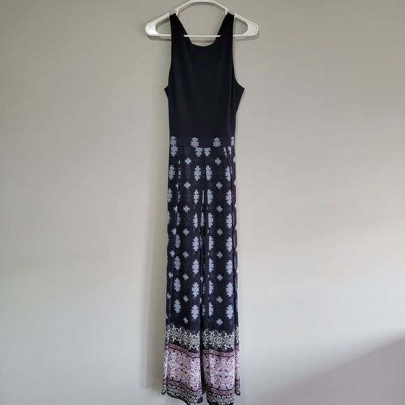 Vince Camuto Wide-Leg Belted ‎ Multicolored Floral Zip Jumpsuit Sz 8 - Picture 1 of 15